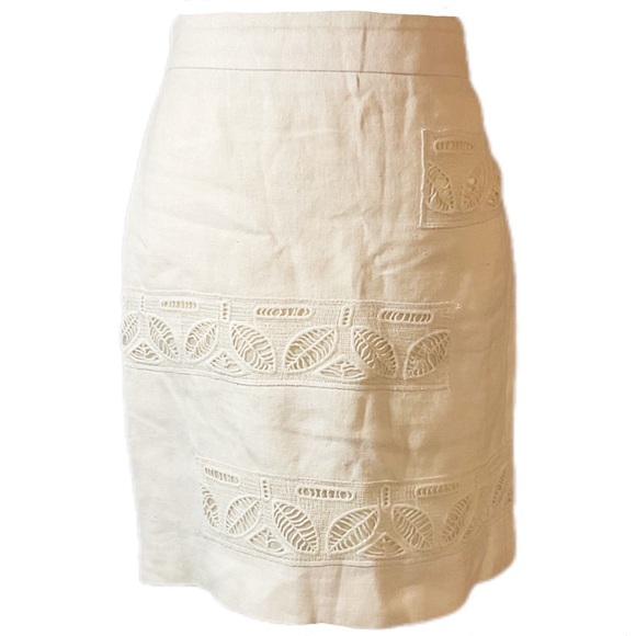 Anthropologie Dresses & Skirts - Anthropologie Moulinette Soeurs Embroidered Linen Mini Skirt